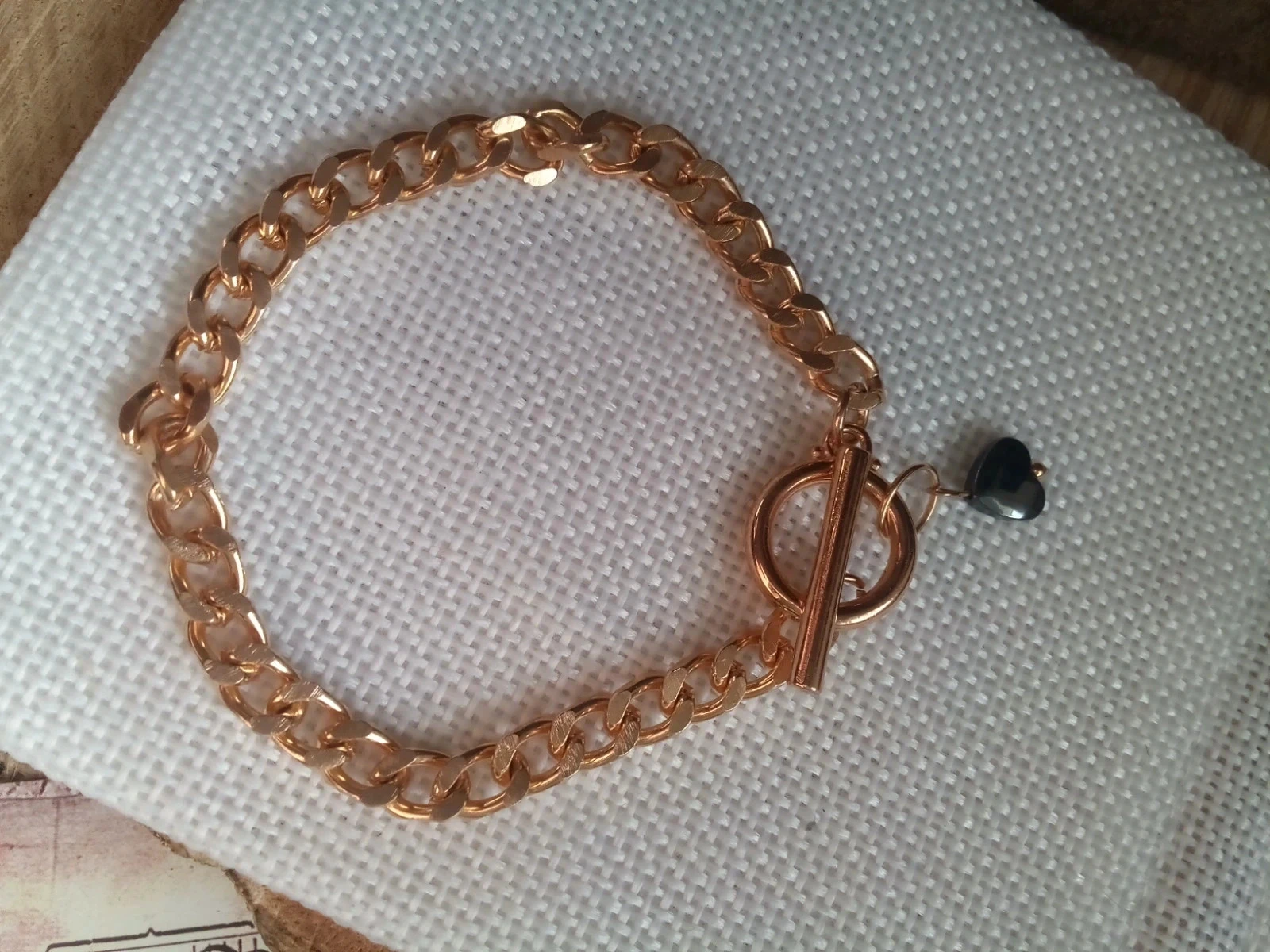 Bracelet acier et coeur en hématite – photo 2